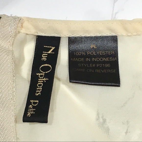 Nue Options Petite Tropical Sheer Tank Top PL - Picture 5 of 6